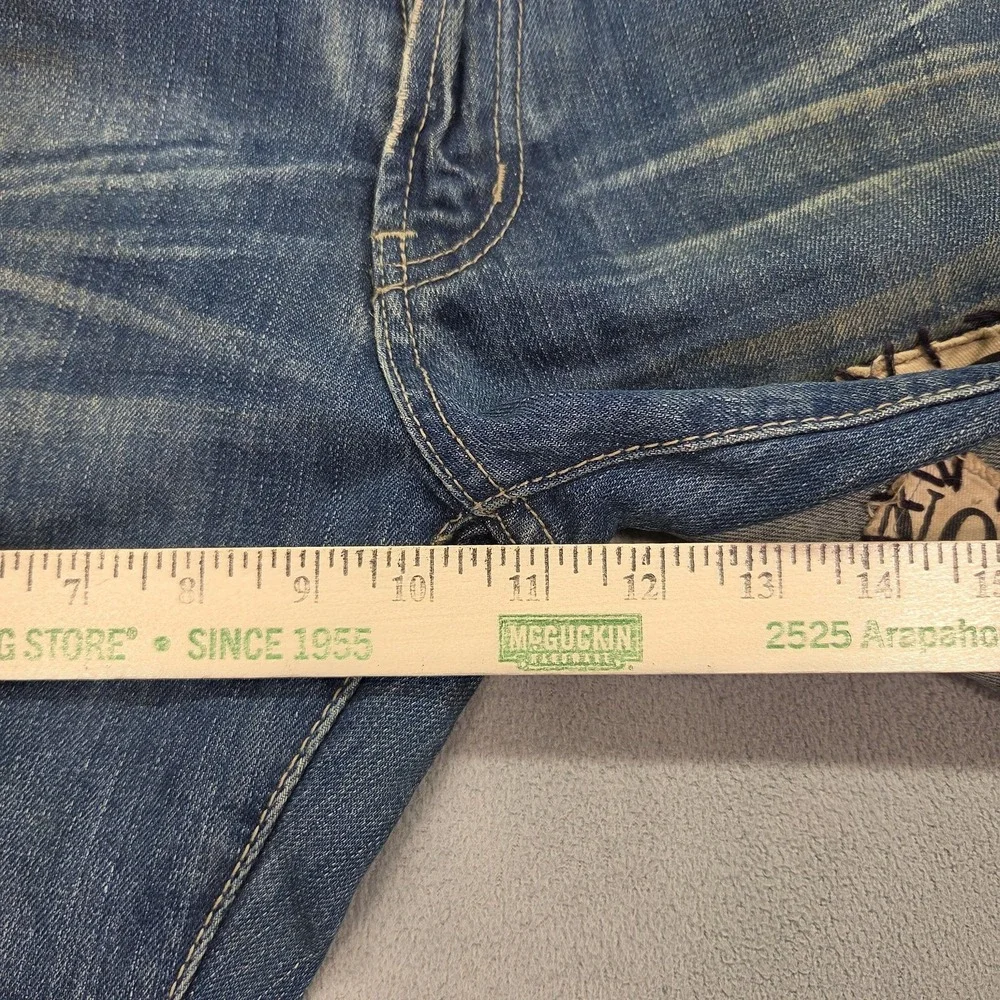 Remix Tapered Jeans Mens Blue Selvedge Raw Patchwork Denim Streetwear Fits 29x30
